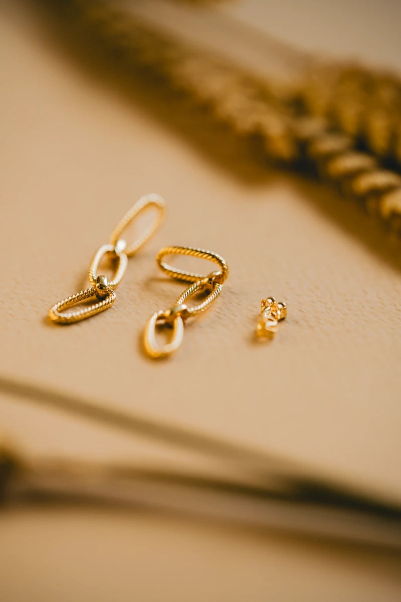 Boucles d'oreilles chaîne rectangle