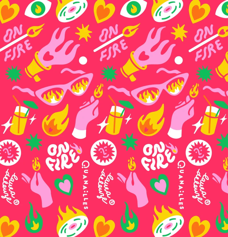 Laura Deleuze | Paire de chaussettes dépareillées On Fire Rose & Fuchsia