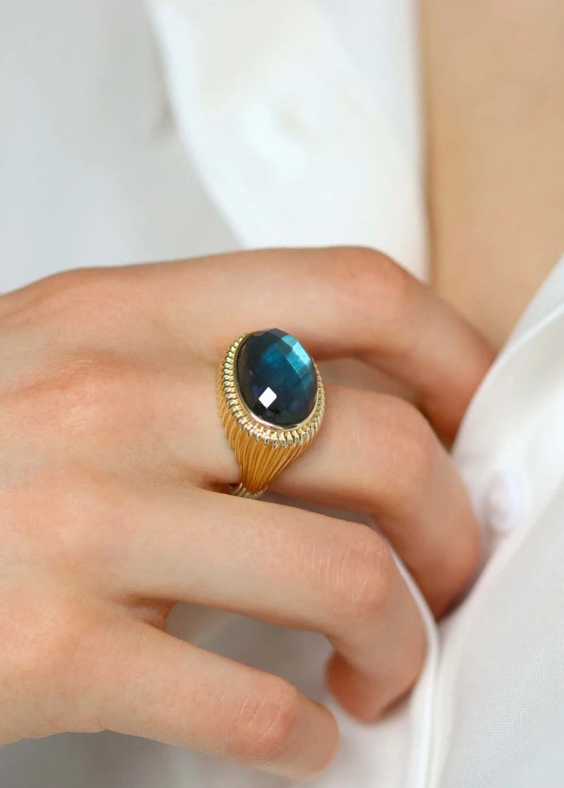 Bague Labradorite Antoinette plaqué or