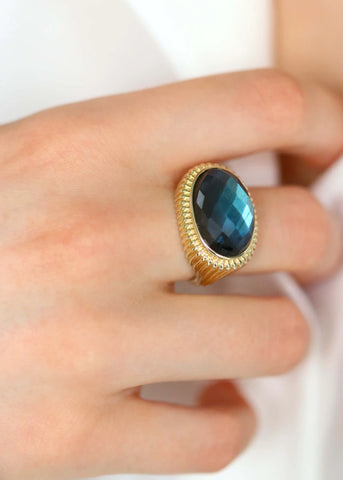 Bague Labradorite Antoinette plaqué or