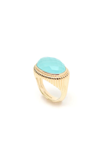 Bague Calcédoine d'eau Antoinette plaqué or