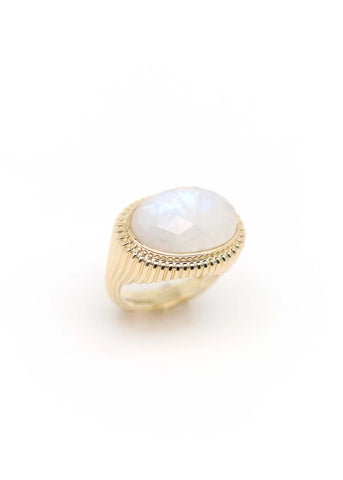 Bague Pierre de lune Antoinette plaqué or