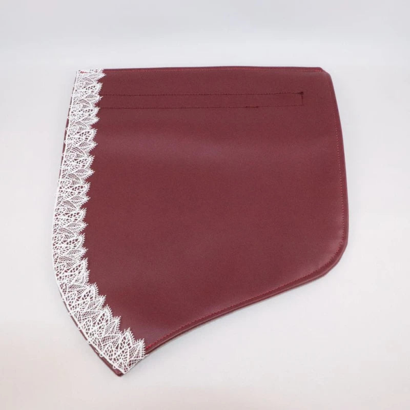Rabat alter-cuir de raisin bordeaux avec dentelle