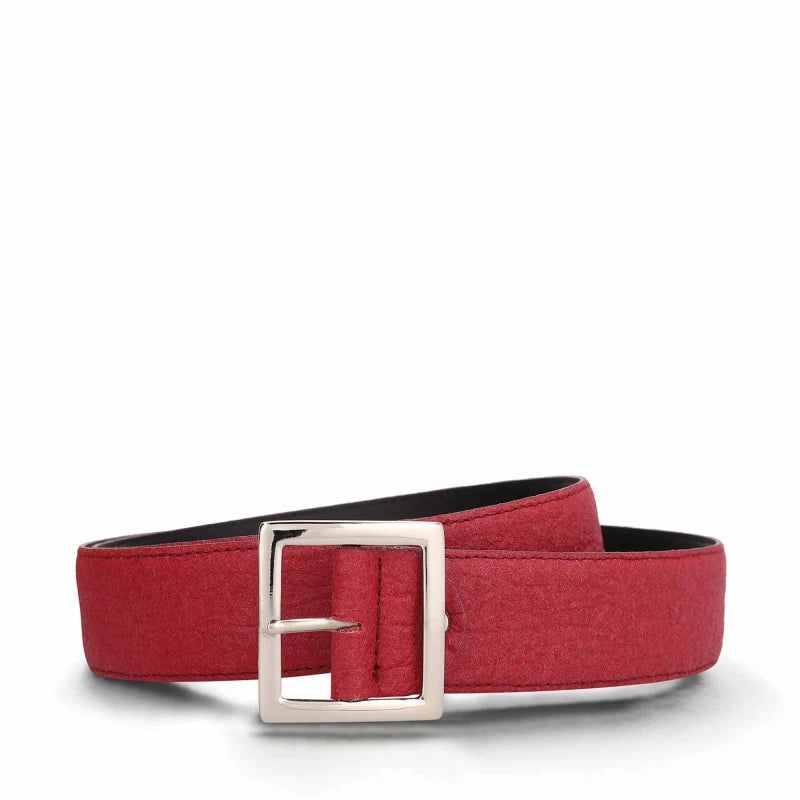 Women's Piñatex® Vegan Belt Saldes Red