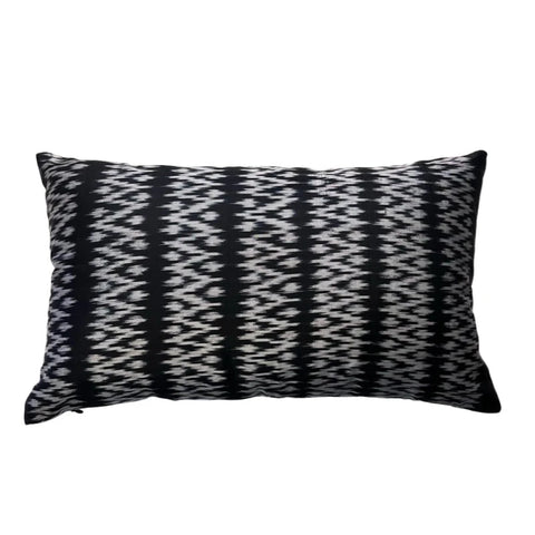 Housse de coussin Shan noir à motifs zigzag