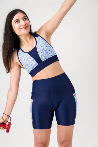 Brassière de sport maintien fort femme – SKIN V3 "Nouvelle Vague en ECONYL® recyclé