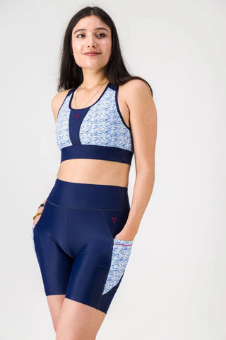 Brassière de sport maintien fort femme – SKIN V3 "Nouvelle Vague en ECONYL® recyclé