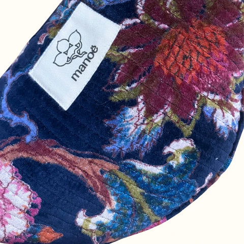 Sac demi-lune matelassé en velours – Nocturen floral