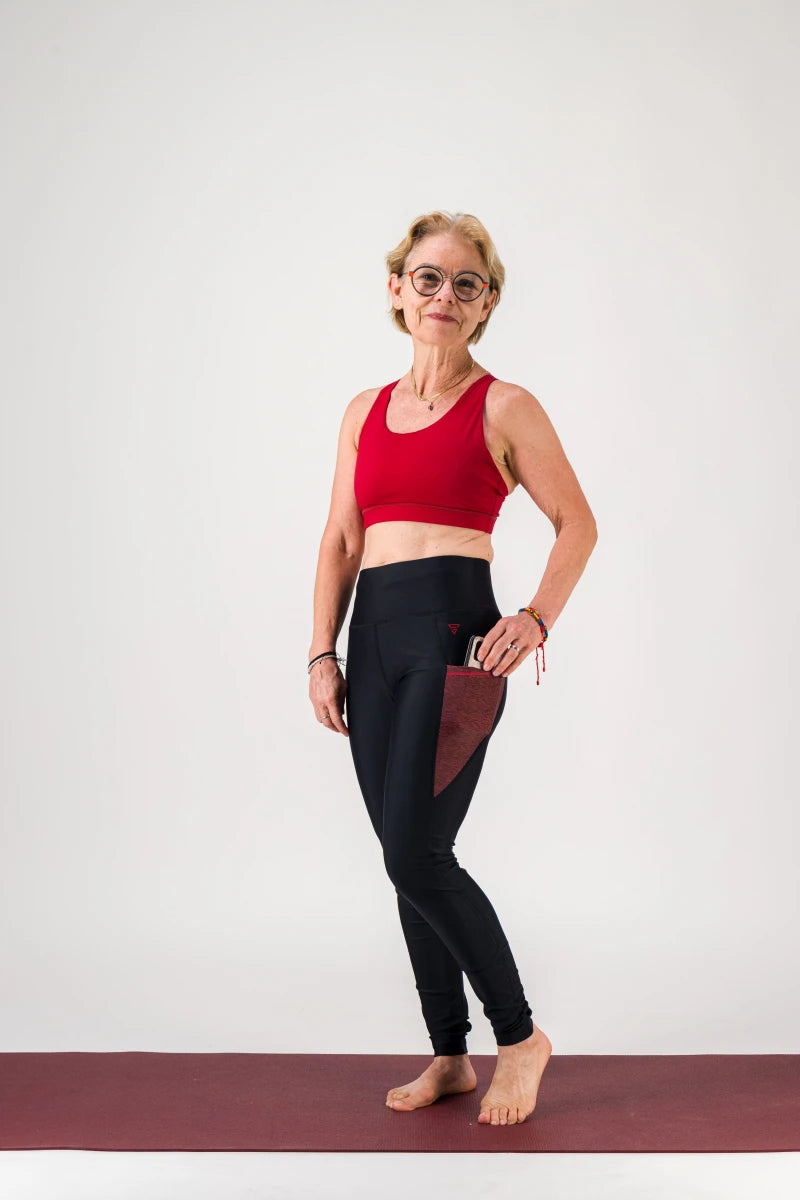 Legging de sport femme ecoresponsable "Vibrations"- Technique, poches et taille haute