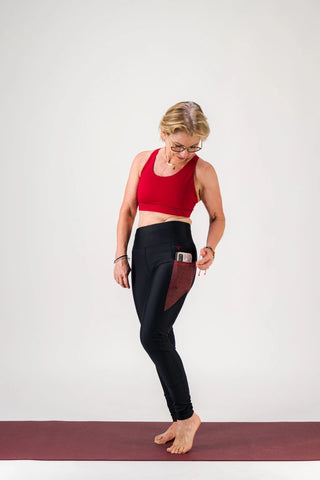 Legging de sport femme ecoresponsable "Vibrations"- Technique, poches et taille haute