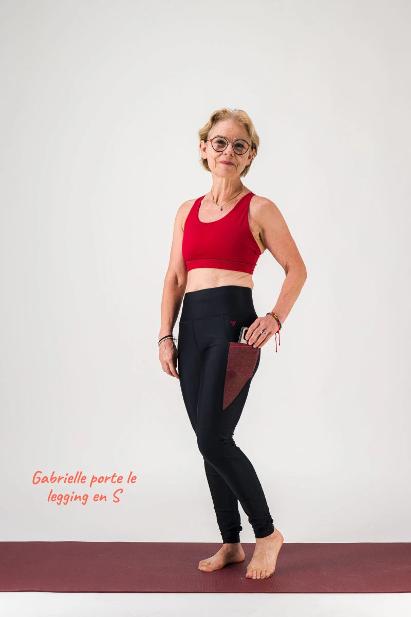 Legging de sport femme ecoresponsable "Vibrations"- Technique, poches et taille haute