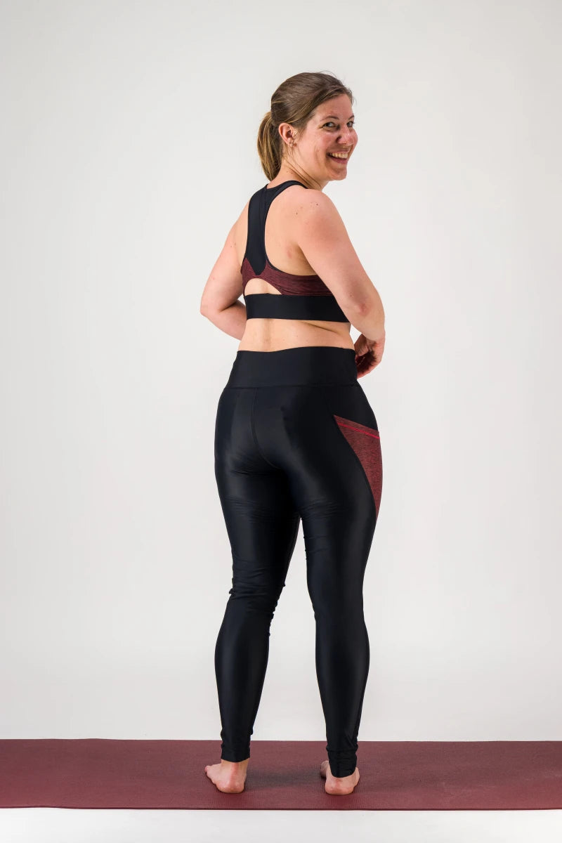 Legging de sport femme ecoresponsable "Vibrations"- Technique, poches et taille haute
