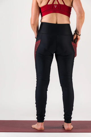 Legging de sport femme ecoresponsable "Vibrations"- Technique, poches et taille haute