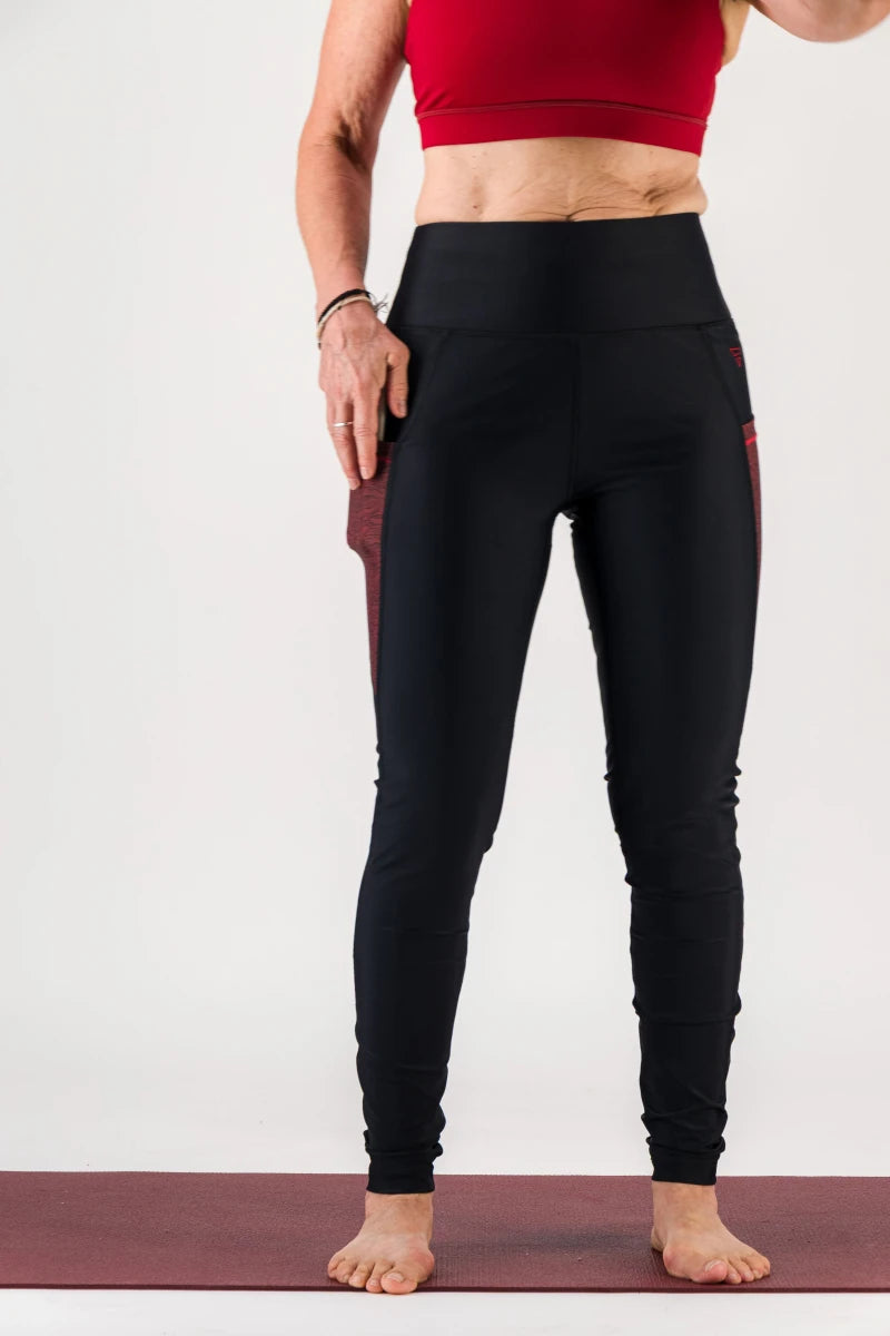 Legging de sport femme ecoresponsable "Vibrations"- Technique, poches et taille haute
