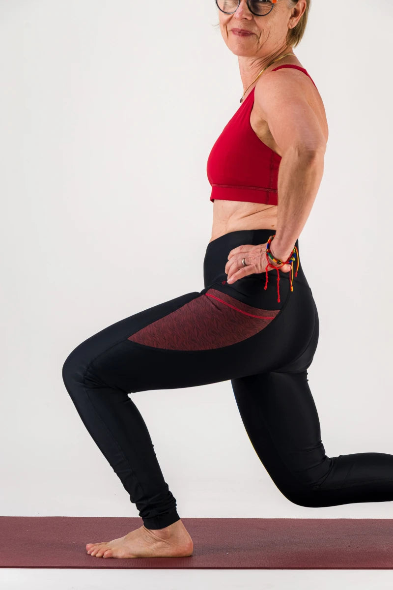 Legging de sport femme ecoresponsable "Vibrations"- Technique, poches et taille haute