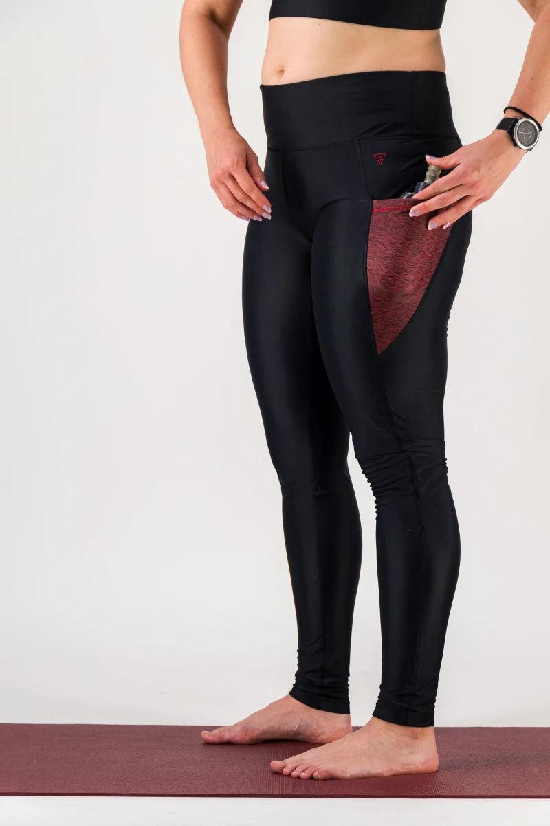 Legging de sport femme ecoresponsable "Vibrations"- Technique, poches et taille haute