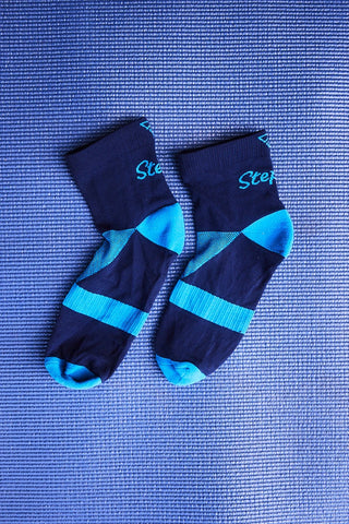 Chaussettes de sport femme mi-hautes "Slogan" – respirantes, anti-frottements, made in France & recyclées