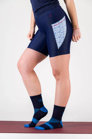 Chaussettes de sport femme mi-hautes "Slogan" – respirantes, anti-frottements, made in France & recyclées