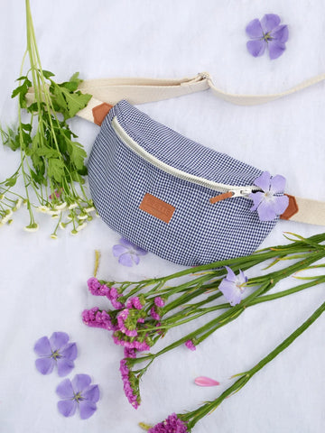Sac banane Binette L Iris - Pied de poule 💐