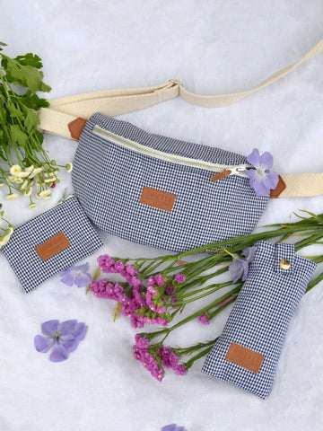 Sac banane Binette L Iris - Pied de poule 💐