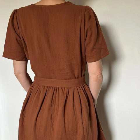 La robe longue française en triple gaze de coton bio