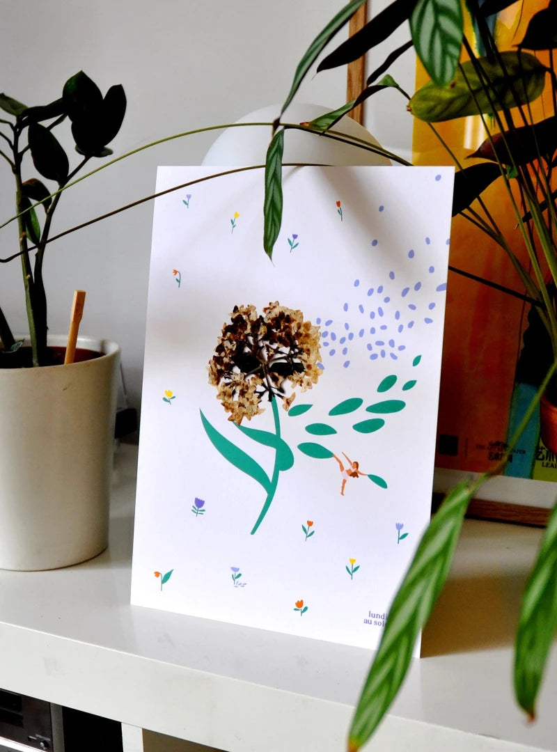 AFFICHE - FLEURS MÊLÉES - IVOIRE