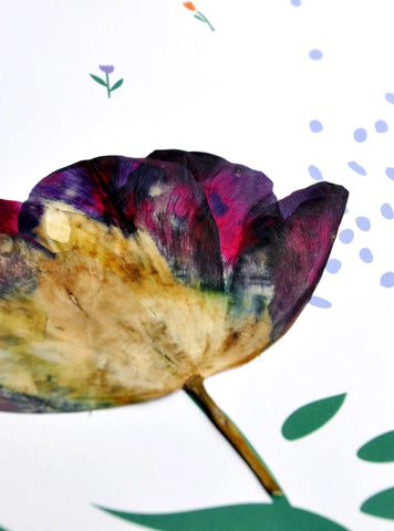 AFFICHE - FLEURS MÊLÉES - IVOIRE