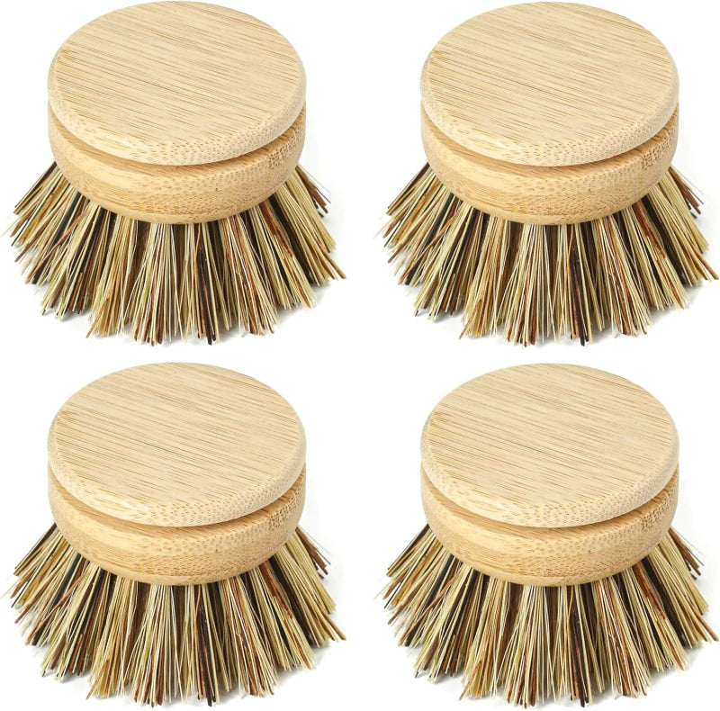 Tête interchangeable pour brosse à vaisselle en bambou réutilisable