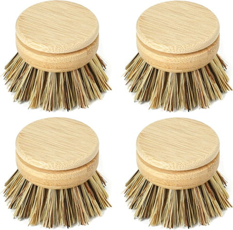 Tête interchangeable pour brosse à vaisselle en bambou réutilisable