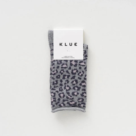 Chaussettes lurex à paillettes en lyocel léopard
