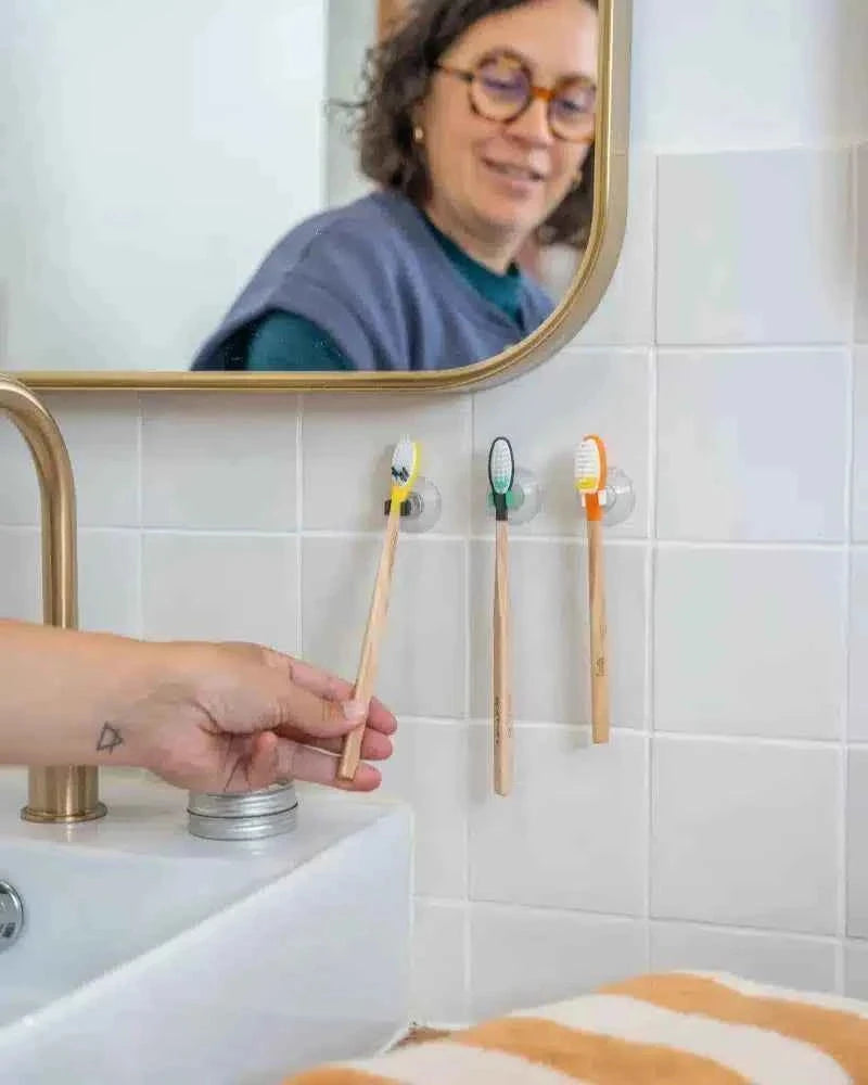 Porte-brosse à dents ventouses - Clips à l'unité
