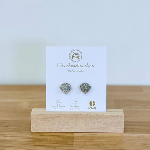 Boucles clips pailletées - Coquillages