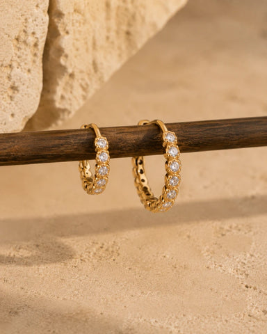 Boucle d’oreille Hope – Mini créole Plaqué Or ou Argent 925