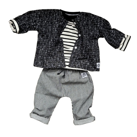 Pantalon bébé coton rayé confortable – Made in France