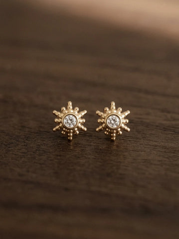 Boucle d’Oreille Sun – Puce Plaqué Or ou Argent 925
