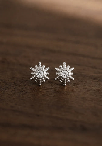Boucle d’Oreille Sun – Puce Plaqué Or ou Argent 925