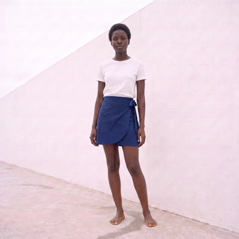 Jupe Courte en Coton Naturel – Taille Ajustable