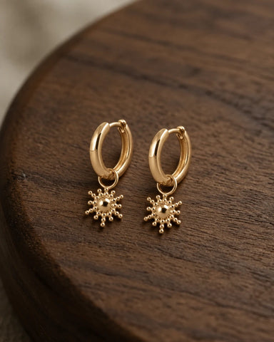 Boucle d’Oreille Mini Soleil Dorée