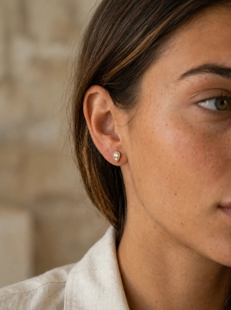 Boucle d’oreille Spike – Puce Plaqué Or ou Argent 925