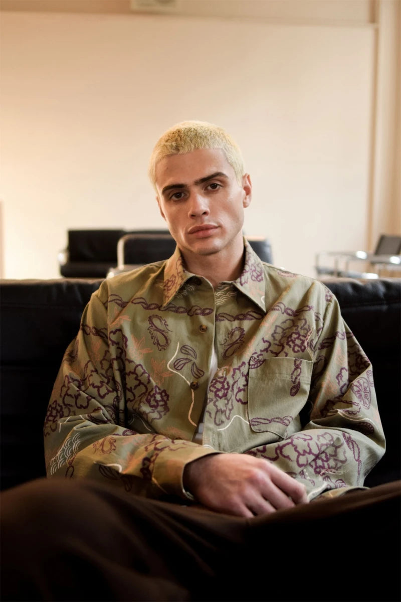 BANDANA Print Organic Cotton Shirt - Khaki