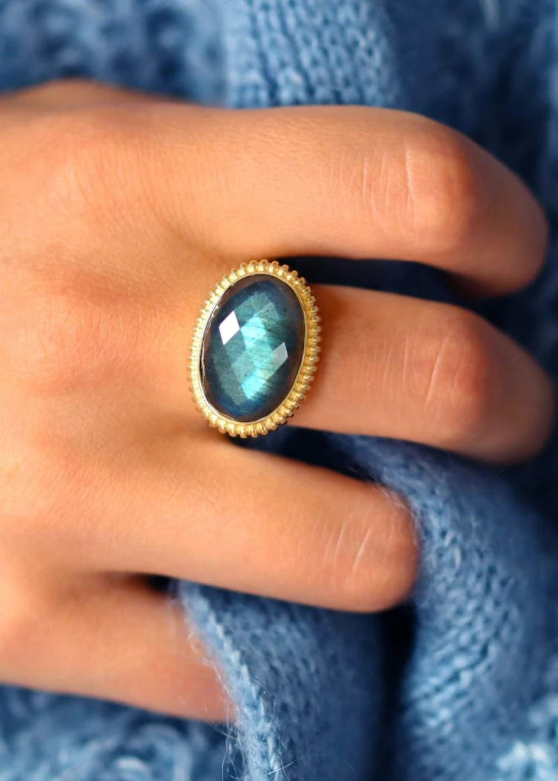 Bague Labradorite Antoinette plaqué or