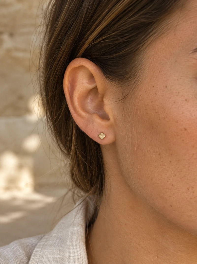 Boucle d’Oreille Coquillage Shell – Plaqué Or 750/000