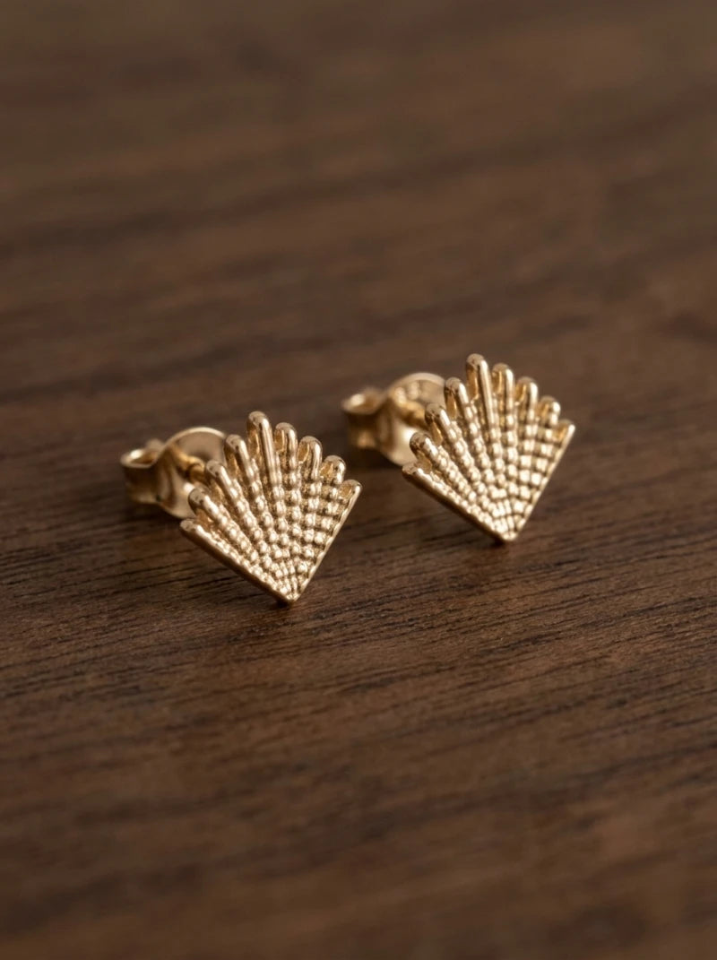 Boucle d’Oreille Coquillage Shell – Plaqué Or 750/000