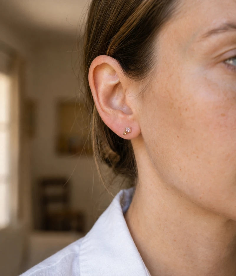 Boucle d’Oreille Roz Dorées