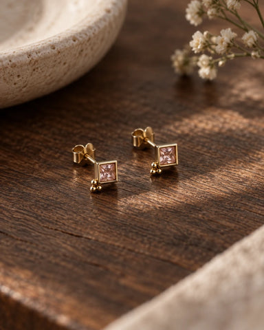 Boucle d’Oreille Roz Dorées