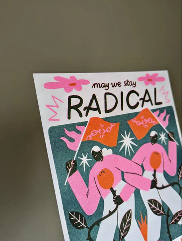 Illustration engagée risographie Radical & Resilient