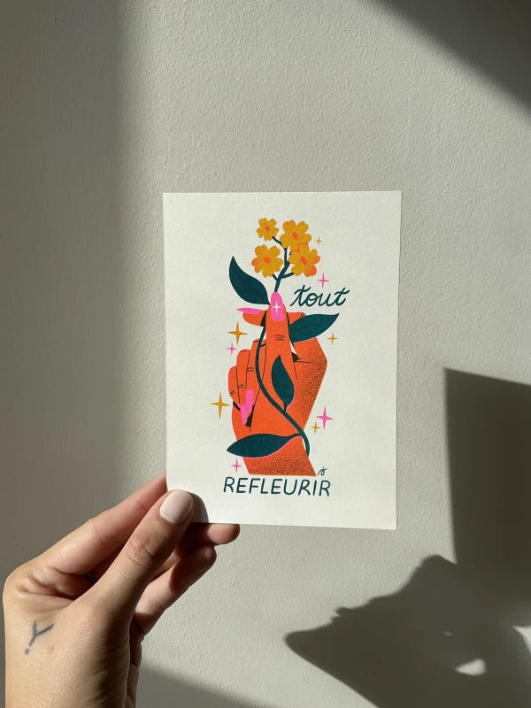 Illustration engagée risographie Tout Refleurir