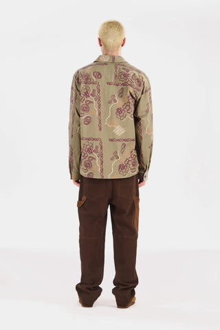 BANDANA Print Organic Cotton Shirt - Khaki