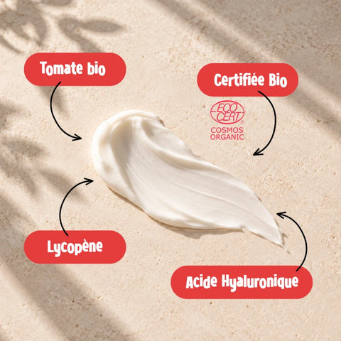 Crème visage à la tomate bio & acide hyaluronique
