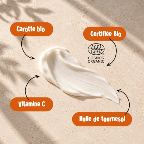 Crème visage hydratante à la carotte bio